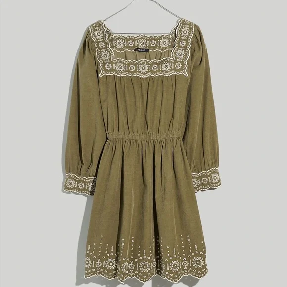embroidered corduroy dress Organic Embroidered Corduroy Dress main image 0